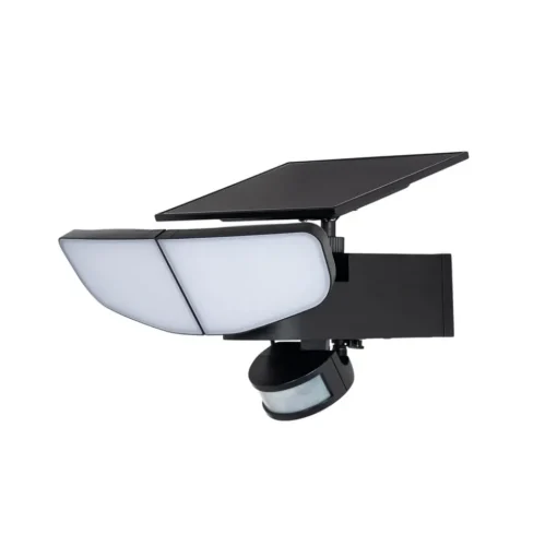 Lindby LED wandlamp op zonne-energie Naelin, zwart, sensor, IP44
