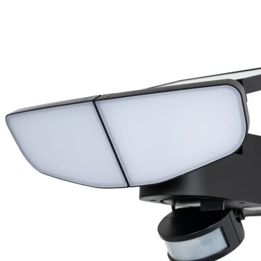 Lindby LED wandlamp op zonne-energie Naelin, zwart, sensor, IP44