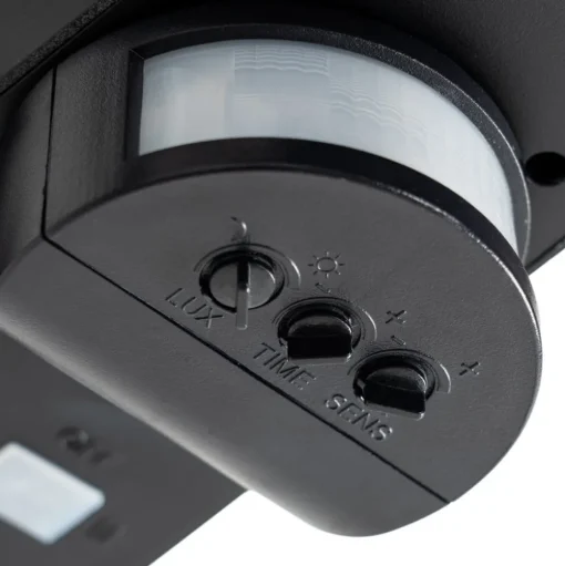 Lindby LED wandlamp op zonne-energie Naelin, zwart, sensor, IP44