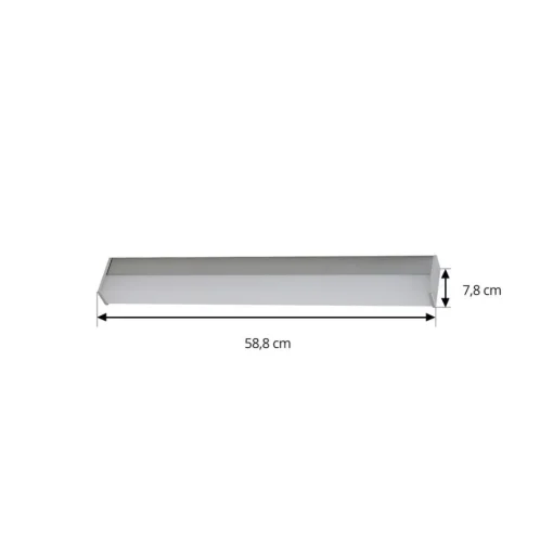Lindby LED wandlamp Philippa, hoekig, 59 cm, aluminiumkleurig, IP44