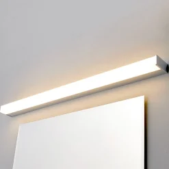 Lindby LED wandlamp Philippa, hoekig, 89 cm, chroom, IP44