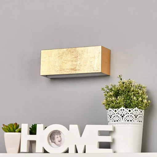 Lindby LED wandlamp Quentin, 23cm breed, goudkleurig, metaal