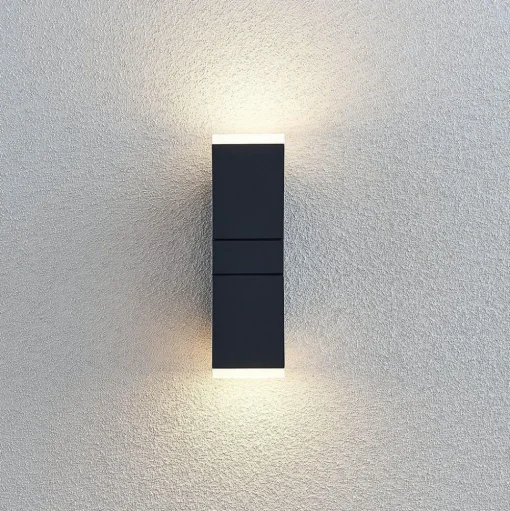 Lindby LED wandlamp Sally, 22cm, antraciet, IP54