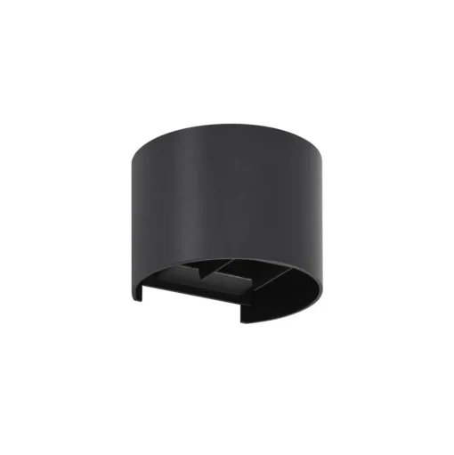Lindby LED-buitenwandlamp Nivar, rond, zwart, IP54