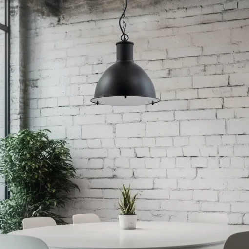 Lindby Luciane buiten hanglamp, zwart, aluminium, Ø 31,8 cm