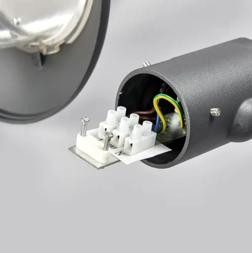 Lindby Madea buitenlamp, grijs, 2-lamps, 212 cm, E27, IP44