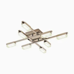 Lindby Mally LED plafondlamp in chroom, 8-lamps