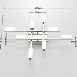 Lindby Mally LED plafondlamp in chroom, 8-lamps