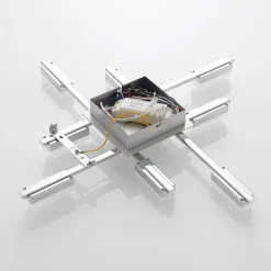 Lindby Mally LED plafondlamp in chroom, 8-lamps