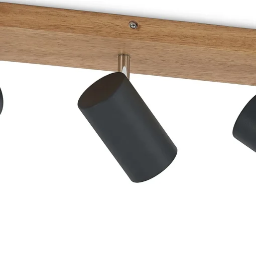 Lindby Maniva plafondspot, 44cm, 3-lamps, zwart, GU10