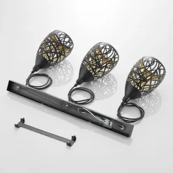 Lindby Marcello hanglamp, 75 cm, 3-lamps, zwart-goud