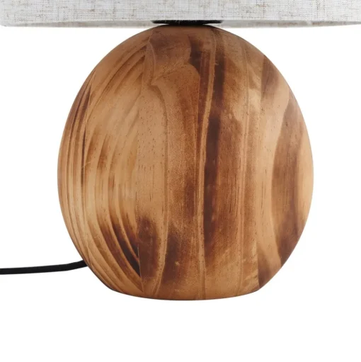 Lindby Mayumi tafellamp, hoogte 31 cm, hout, textiel
