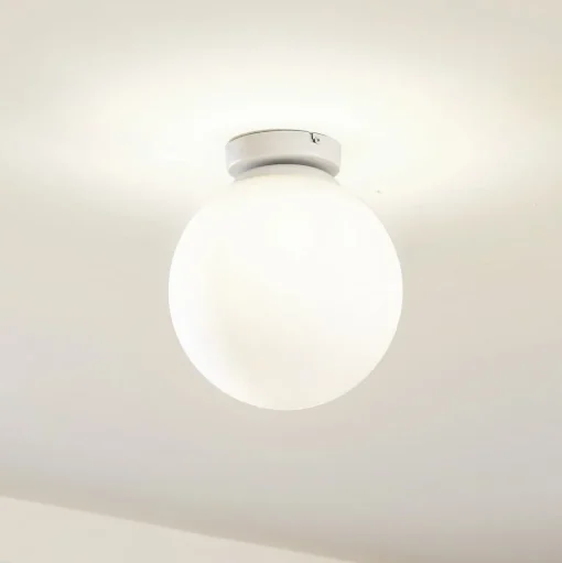 Lindby Meriala plafondlamp wit, glas Ø 25cm
