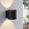 Lindby Mirza aluminium-wandlamp, rond, zwart