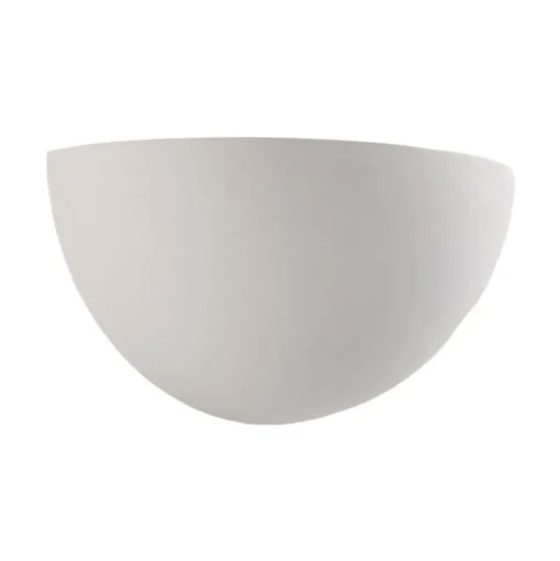 Lindby Narin wandlamp, wit, gips, halfrond, 28cm
