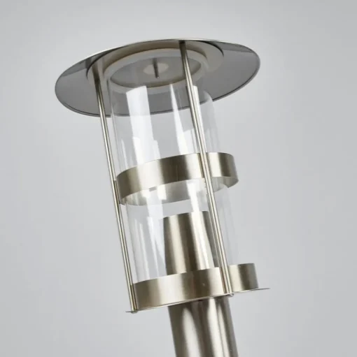 Lindby Noemi tuinpadverlichting, grijs, roestvrij staal, 80 cm, IP44