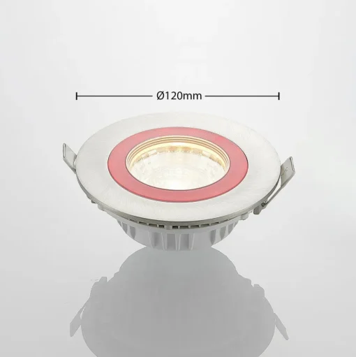 Lindby Noor LED inbouwspot RGBW, nikkel