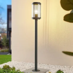 Lindby Ojali tuinpadverlichting, rond, donkergrijs