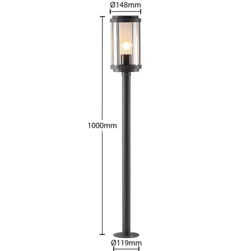 Lindby Ojali tuinpadverlichting, rond, donkergrijs