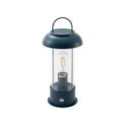 Lindby oplaadbare tafellamp Yvette, blauw, IP44, touchdimmer