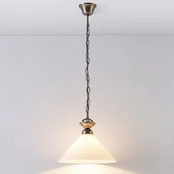 Lindby Otis hanglamp, Ø 30 cm, wit, glas, kegel, E27