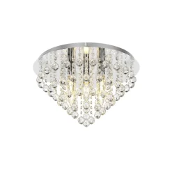 Lindby plafondlamp Annica, rond, chroom, metaal, Ø 46cm