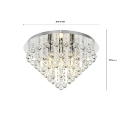 Lindby plafondlamp Annica, rond, chroom, metaal, Ø 46cm
