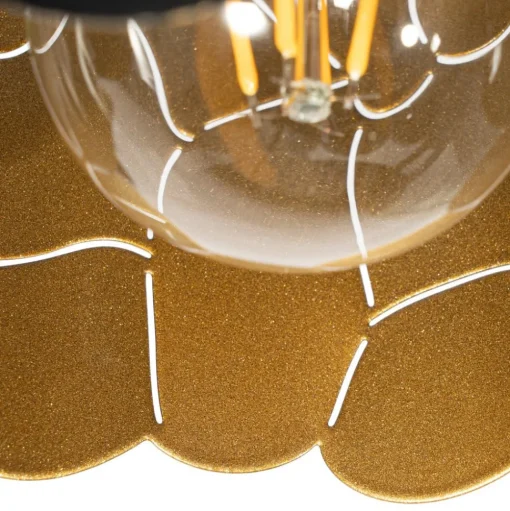 Lindby plafondlamp Aralena, zwart/goud, 3-lamps, lengte 70cm