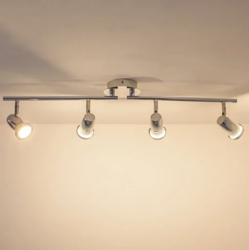 Lindby plafondlamp Arminius, 4-lamps, 70 cm, chroomkleurig