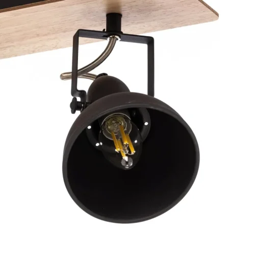 Lindby plafondlamp Aylis, 3-lamps, 60 cm, zwart, hout, E14