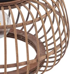 Lindby plafondlamp Bominio, Ø 40 cm, rotan, hout, E27