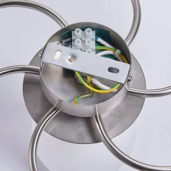 Lindby plafondlamp Ciala, 7-lamps, nikkelkleurig, glas