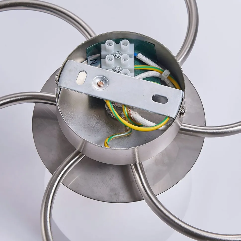 Lindby plafondlamp Ciala, 7-lamps, nikkelkleurig, glas