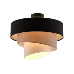 Lindby plafondlamp Coria, zwart/grijs/wit, Ø 40 cm, E27