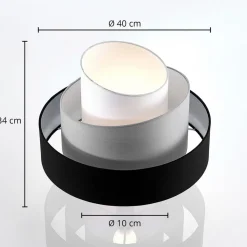 Lindby plafondlamp Coria, zwart/grijs/wit, Ø 40 cm, E27