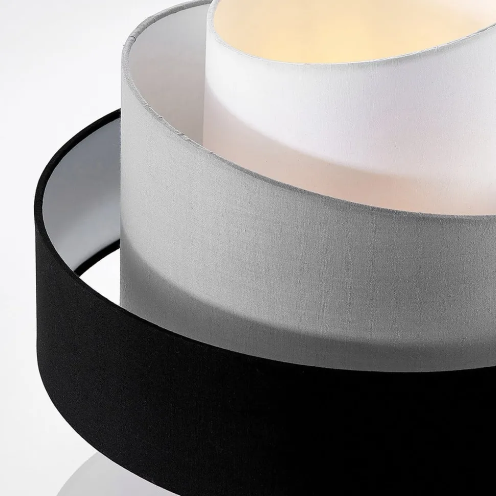 Lindby plafondlamp Coria, zwart/grijs/wit, Ø 40 cm, E27