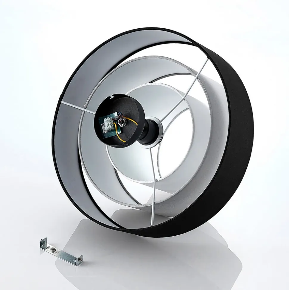 Lindby plafondlamp Coria, zwart/grijs/wit, Ø 40 cm, E27