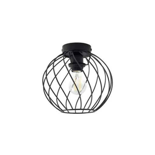 Lindby plafondlamp Danika, Ø 25 cm, zwart, metaal
