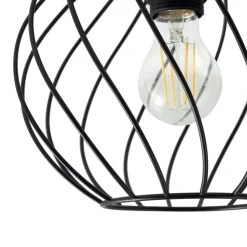Lindby plafondlamp Danika, Ø 25 cm, zwart, metaal