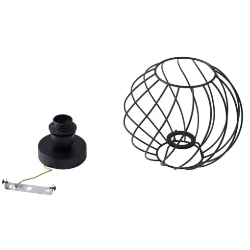Lindby plafondlamp Danika, Ø 25 cm, zwart, metaal