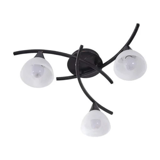 Lindby plafondlamp Della, zwart-goud, Ø 58 cm, 3-lamps, E14