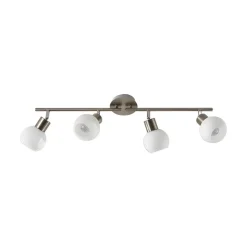 Lindby plafondlamp Elaina, 70 cm, 4-lamps, nikkel, glas, E14