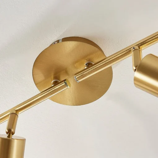 Lindby plafondlamp Elaina, 70cm, 4-lamps, messing, glas, E14