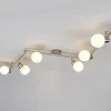 Lindby plafondlamp Elaina, 180 cm, 6-lamps, nikkel, glas, E14