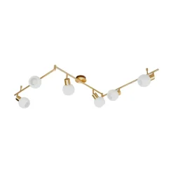 Lindby plafondlamp Elaina, 180cm, 6-lamps, messing, glas, E14