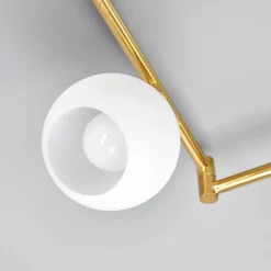 Lindby plafondlamp Elaina, 180cm, 6-lamps, messing, glas, E14