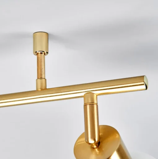 Lindby plafondlamp Elaina, 180cm, 6-lamps, messing, glas, E14