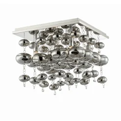 Lindby plafondlamp Esfera, rookgrijs, glas, 4-lamps, 35cm