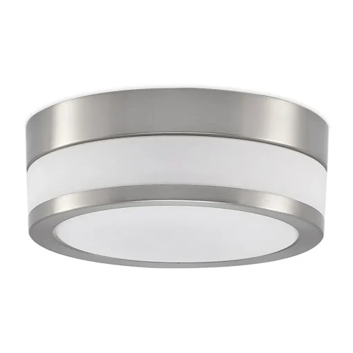 Lindby plafondlamp Flavi, Ø 23 cm, nikkel, glas, IP44, E27