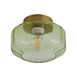Lindby plafondlamp Hildur, groen, glas, Ø 22 cm